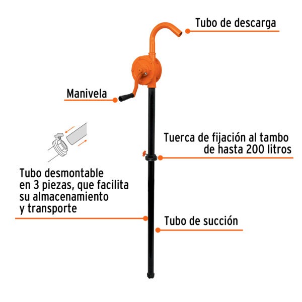 Bomba extractora de aceites con manivela, Truper - Image 2