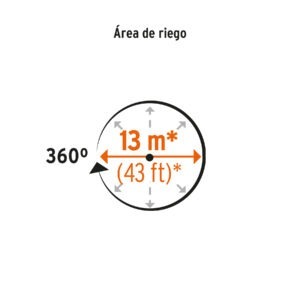 Regadera giratoria con 3 brazos color natural, Truper
