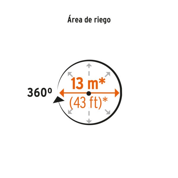 Regadera giratoria con 3 brazos color natural, Truper