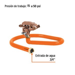 Aspersor base metálica, tipo manguera