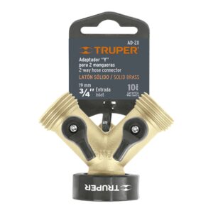 Conector Y 3/4 latón sólido con tuerca móvil p/manguera
