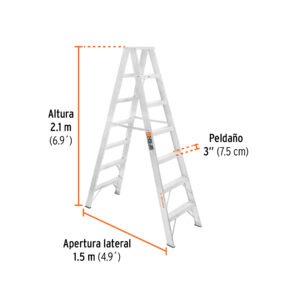 Escalera de tijera doble, tipo ll, 6 escalones, Truper