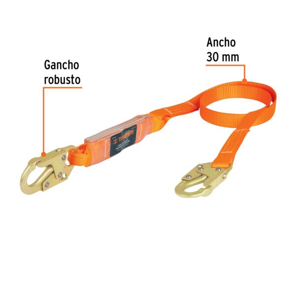 Línea de vida 1.8m cinta políéster, absorbedor impacto, ANSI - Image 2