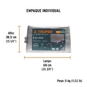 Lona gris reforzada 5 x 5 m, Truper