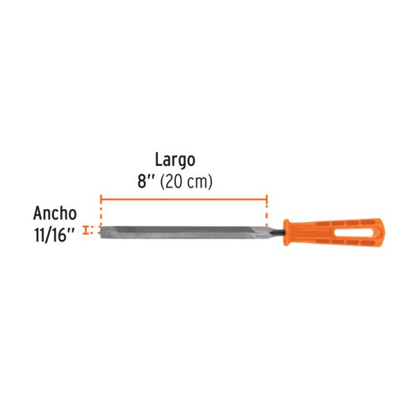 Lima triángular 8 para machete, 36 dpp, con mango, TRUPER