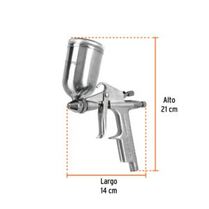 Pistola compacta p/retoque LVMP vaso alum, 0.5 mm, Truper
