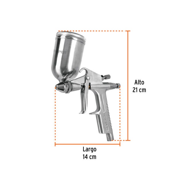 Pistola compacta p/retoque LVMP vaso alum, 0.5 mm, Truper