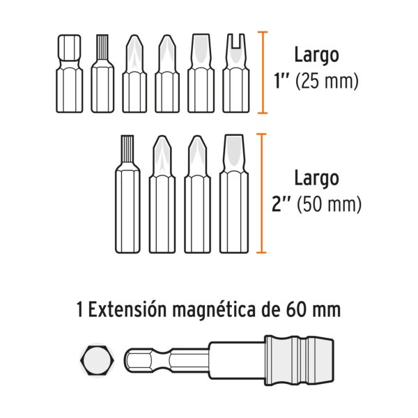 Juego de 58 puntas mixtas largo 1 estuche plástico, Expert