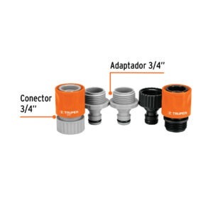 Juego de 5 conectores 3/4 rápidos de ABS, sistema click