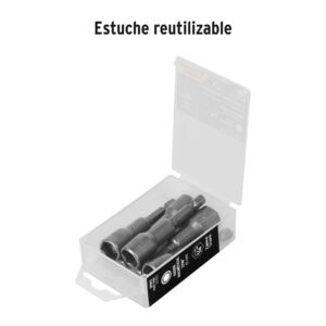 Estuche con 5 dados magnéticos de 7/16 largo 2-1/2, Expert