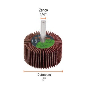 Rueda Flap Con Vastago Grano 40 X 2
