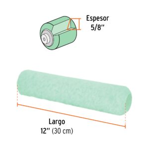 Felpa para rodillo 12 x 5/8 superficies poco rugosas