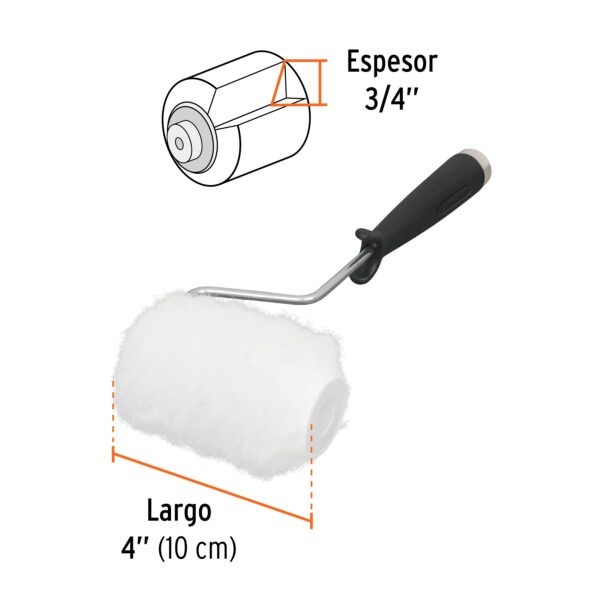 Mini rodillo para pintar 4 x 3/4 de poliéster, Truper