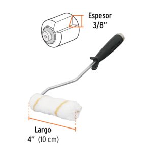Mini rodillo para pintar 4 x 3/8 de poliéster, Truper