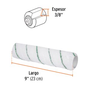 Repuesto rodillo para pintar, 9 x 3/8, de microfibra