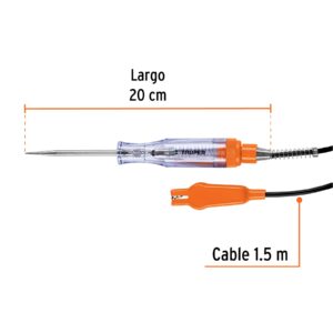 Probador de circuitos 20 cm de corriente directa c/caimán