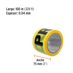 Rollo de 100 m de cinta delimitadora Prohibido, Truper
