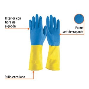 Guantes de látex reforzados para limpieza, medianos, Truper