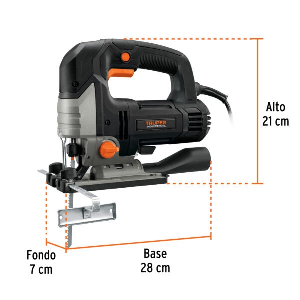 Sierra caladora 750W 5.9 A vel. variable, TRUPER INDUSTRIAL