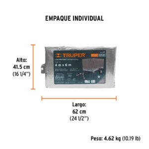 Lona gris reforzada 4 x 6 m, Truper
