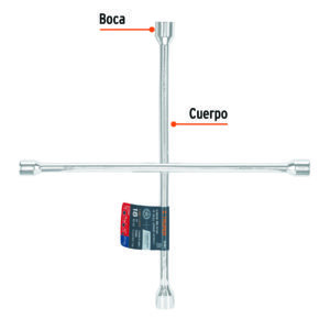 Llave de cruz 18 pulida y cromada, Truper