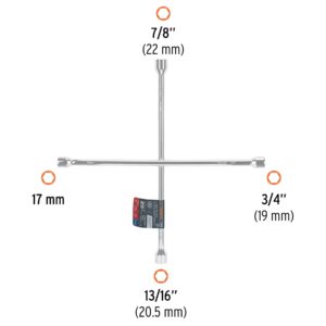 Llave de cruz 20 pulida y cromada, Truper
