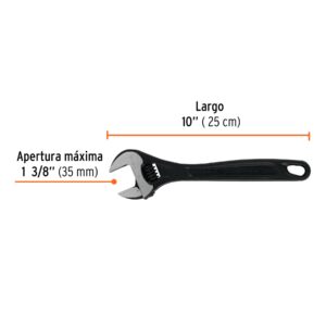 Llave ajustable (perico) 10 profesional pavonada, Expert