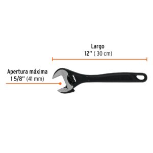 Llave ajustable (perico) 12 profesional pavonada, Expert