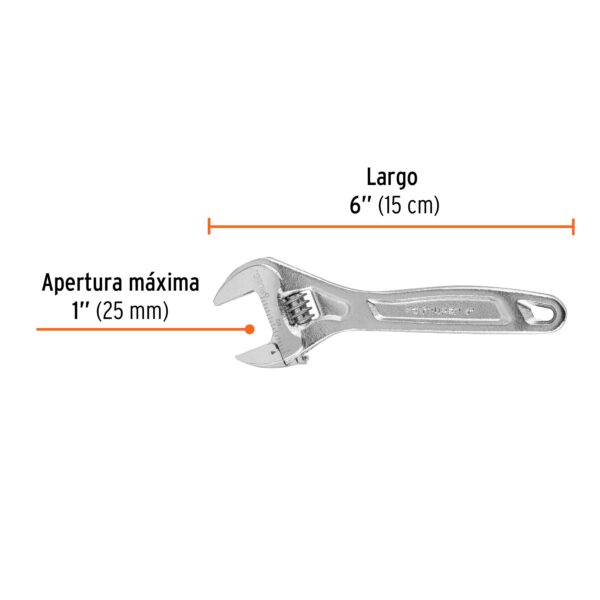 Llave ajustable (perico) 6 profesional cromada, Expert
