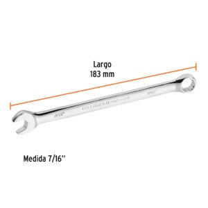 Llave combinada extralarga 7/16 x 183 mm de largo, Expert