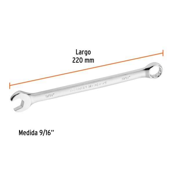 Llave combinada extralarga 9/16 x 220 mm de largo, Expert