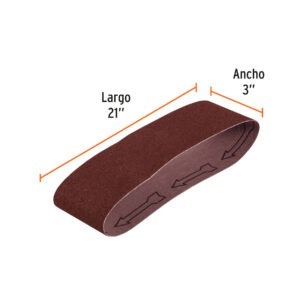 1 banda de lija 3 x 21 p/madera grano 40 en paquete de 5