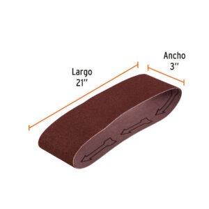 1 banda de lija 3 x 21 p/madera grano 120 en paquete de 5
