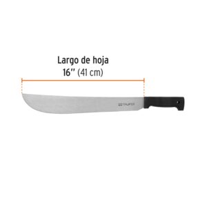 Machete estándar 16 cacha negra inyectada, Truper