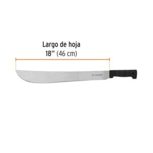 Machete estándar 18 cacha negra inyectada, Truper