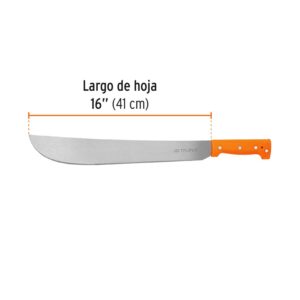 Machete estándar 16 cacha naranja remachada, Truper