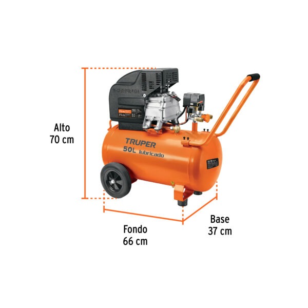 Kit Compresor de aire 50L 3½HP, manguera y pistola, Truper