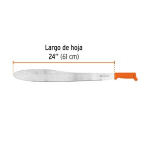 Machete Caguayano 24 cacha naranja inyectada, Truper