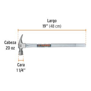 Martillo Uña Recta 20oz Mango Tubular