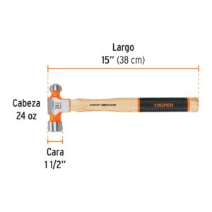 Martillo pulido de bola 24 oz mango hickory, Truper Grip