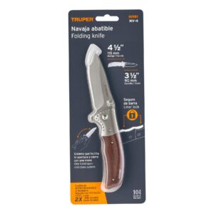 Navaja abatible 4-1/2 mango de madera, Truper