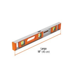 Nivel de 18 cuerpo de aluminio con protección de ABS