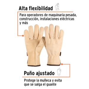 Guantes de piel de res tipo operador, TRUPER