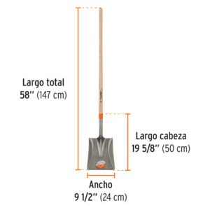 Pala cuadrada Classic, mango largo 49, Truper