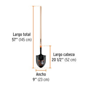 Pala irrigación T-2000, mango largo 45, Truper