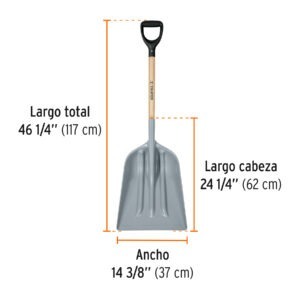 Pala sanitaria cabeza plástica, puño Y, mango 27, Truper