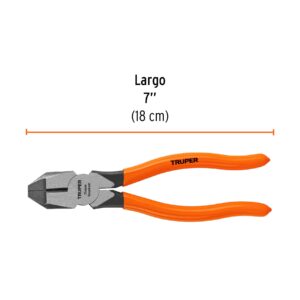 Pinza para electricista 7 uso rudo, mango PVC, Truper