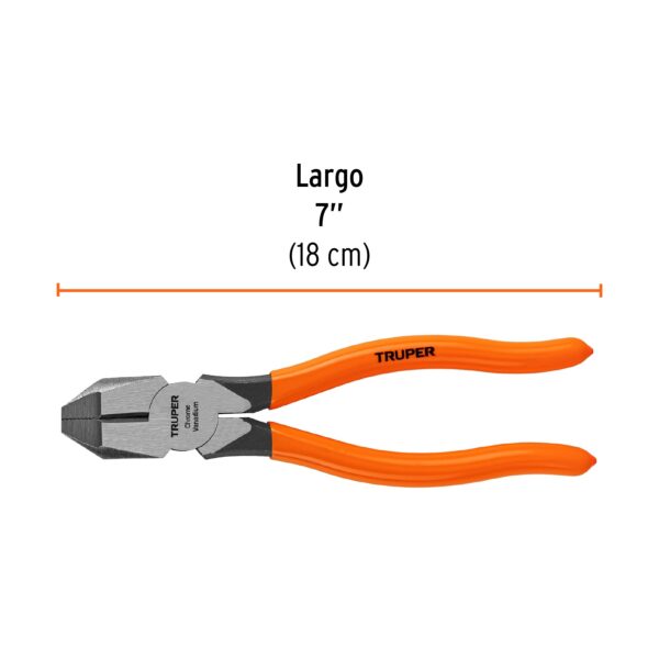 Pinza para electricista 7 uso rudo, mango PVC, Truper
