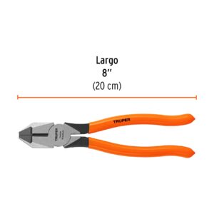 Pinza para electricista 8 uso rudo, mango PVC, Truper