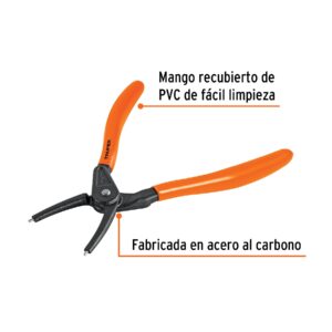 Pinza punta recta 7 para cerrar anillos, mango de PVC